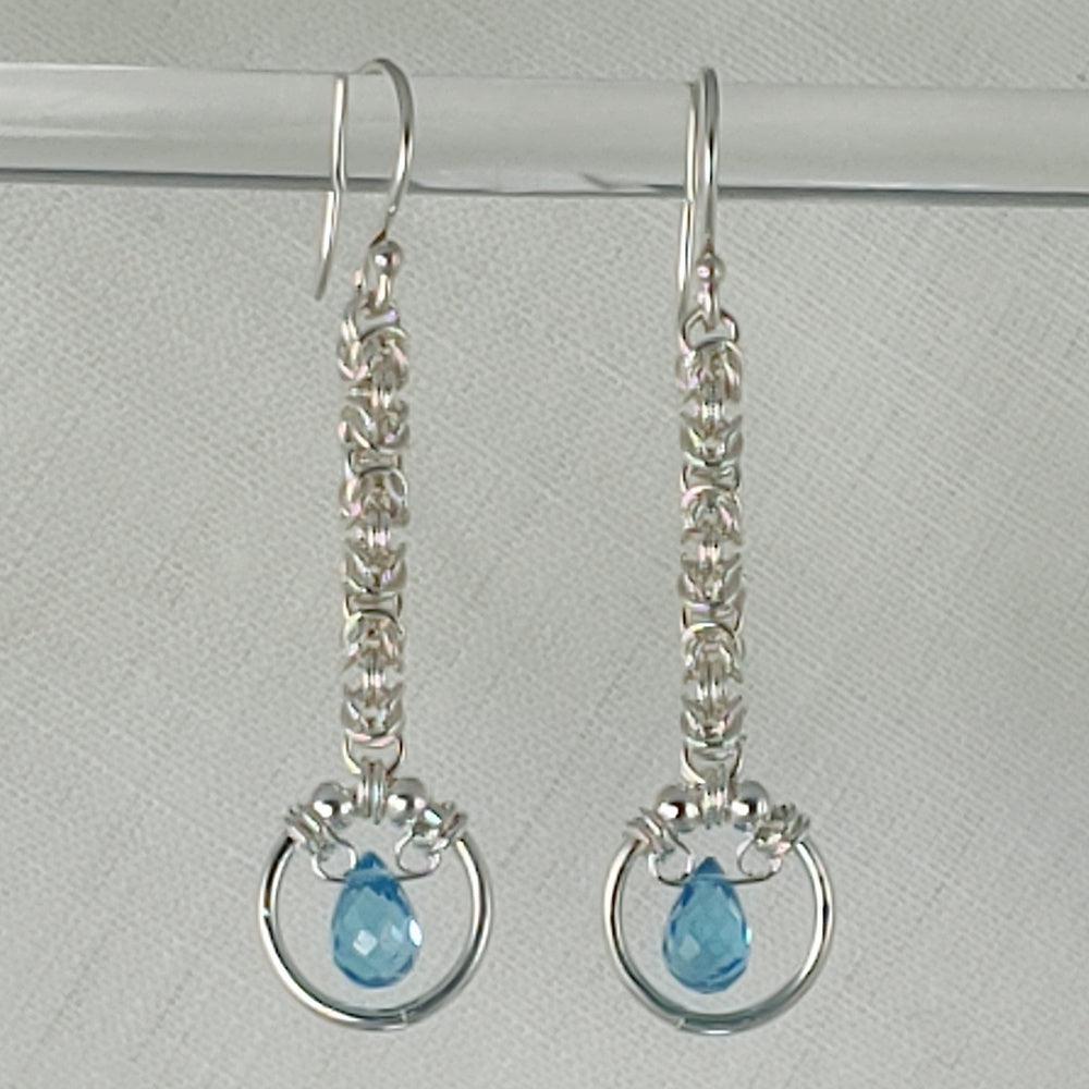 Sterling and Blue Topaz Earrings, photo 2