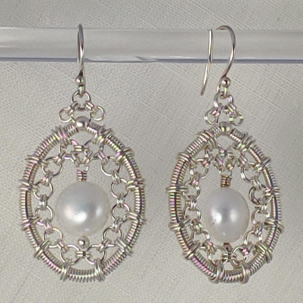 Sterling and Pearl Earrings