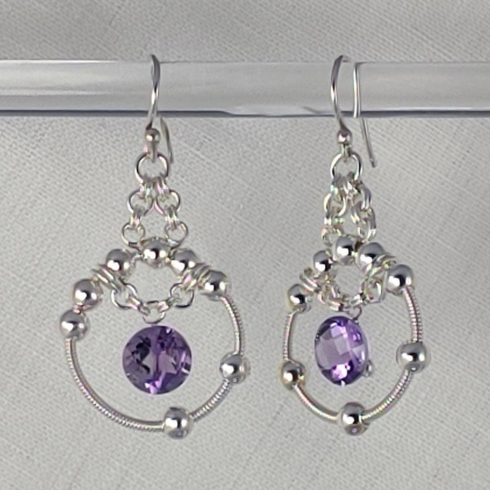 Sterling and Amethyst Earrings, photo 2