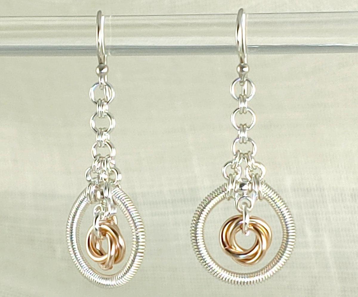 18K Rose Gold and Sterling Earrings, photo 2