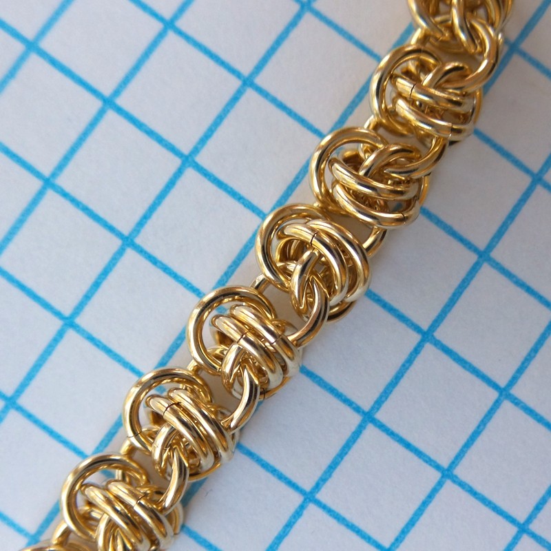 Barrel Weave RD 18g chainmaille inchpack, yellow gold filled