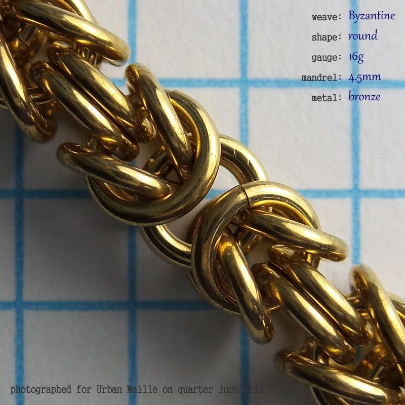 Byzantine RD 16g chainmaille inchpack, bronze
