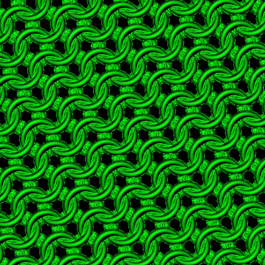 Electric Green Chainmaille Print Oversized Cotton T-Shirt