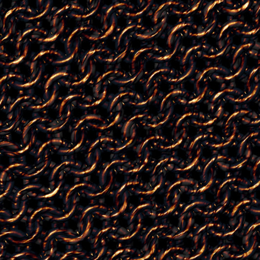 Bloodstained Bronze Chainmaille Print Oversized Cotton T-Shirt