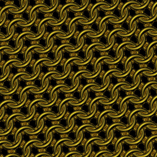 Shiny Gold Chainmaille Print Oversized Cotton T-Shirt
