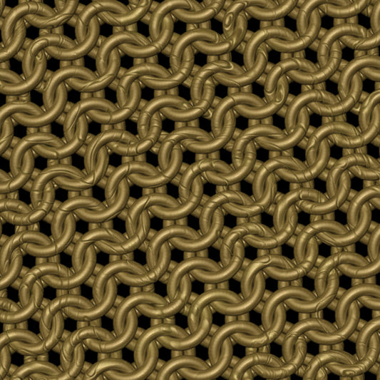 Scarred Gold Chainmaille Print Oversized Cotton T-Shirt