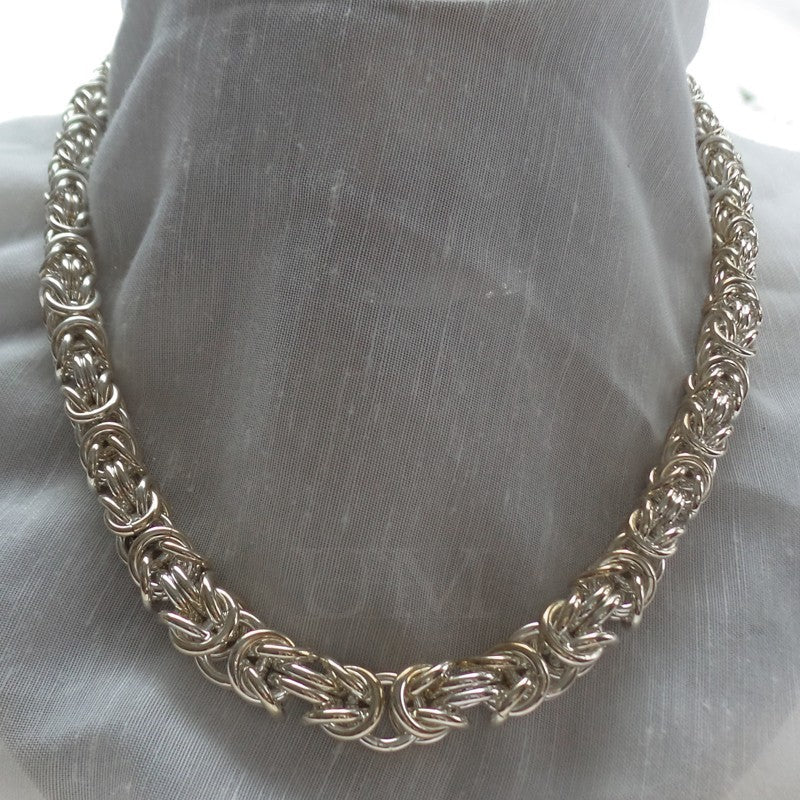 Bold Graduated Byzantine necklace kit, finished gold necklace on bust