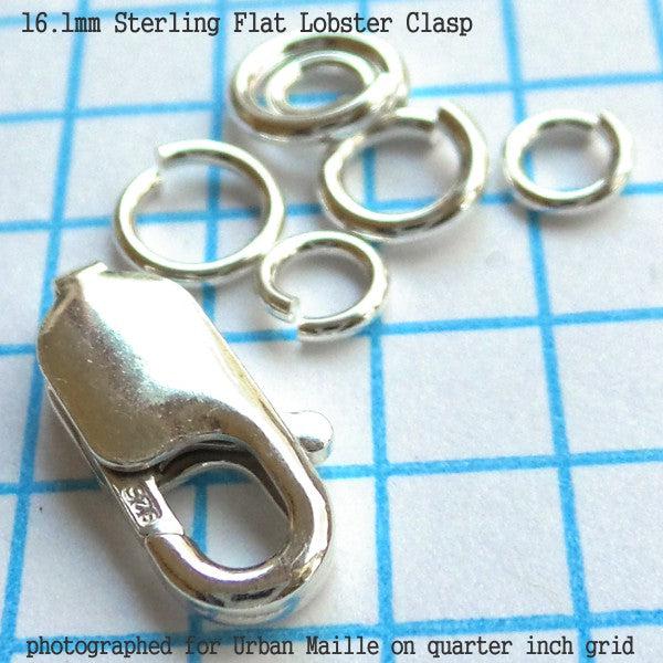 16.1mm Sterling Flat Lobster Clasp