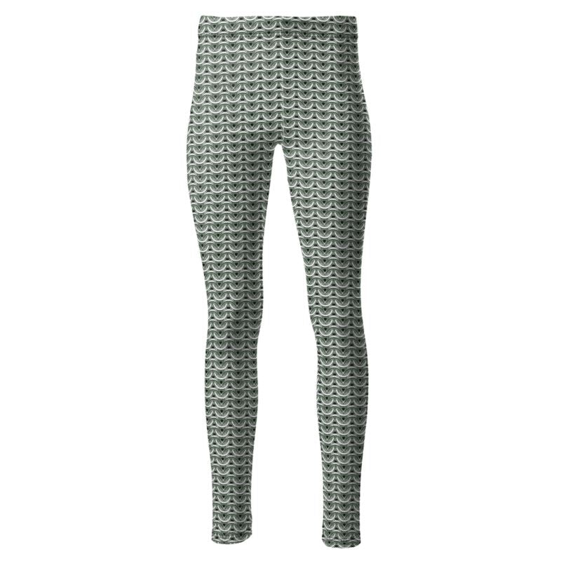 High Waist Leggings in Silver Sage Maille