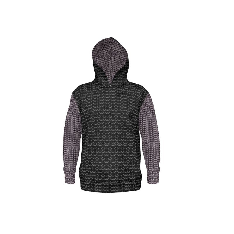 Hoodie in Black Maille with Tarnished Silver Maille