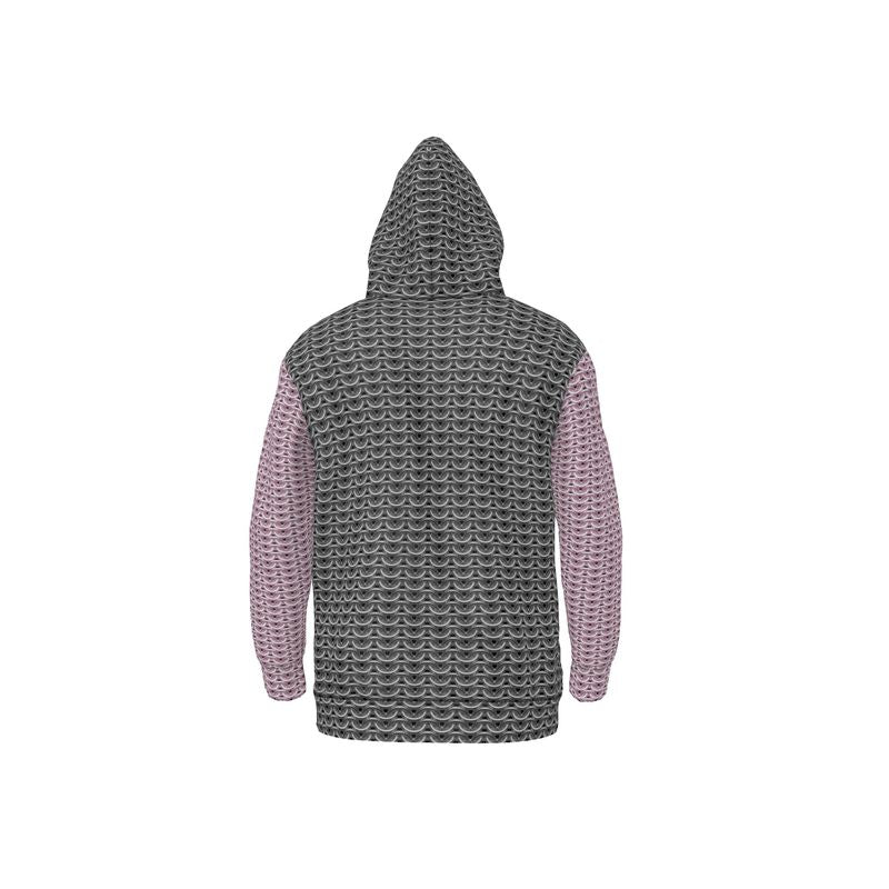 Hoodie in Grey Maille with Silver Rose Maille