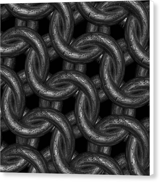 Black Etched Maille Canvas Print