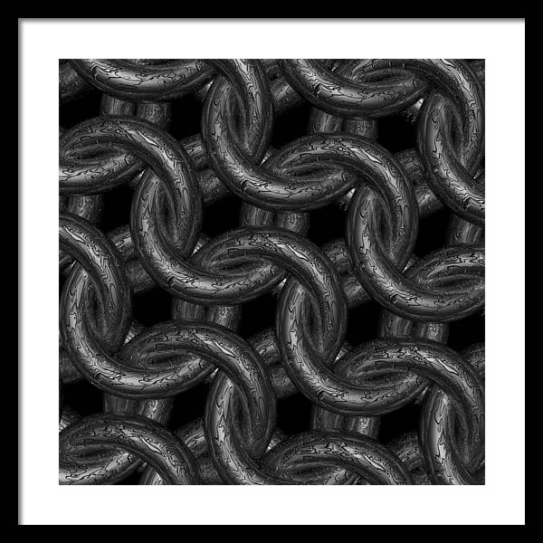 Black Etched Maille Framed Print