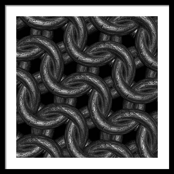Black Etched Maille Framed Print