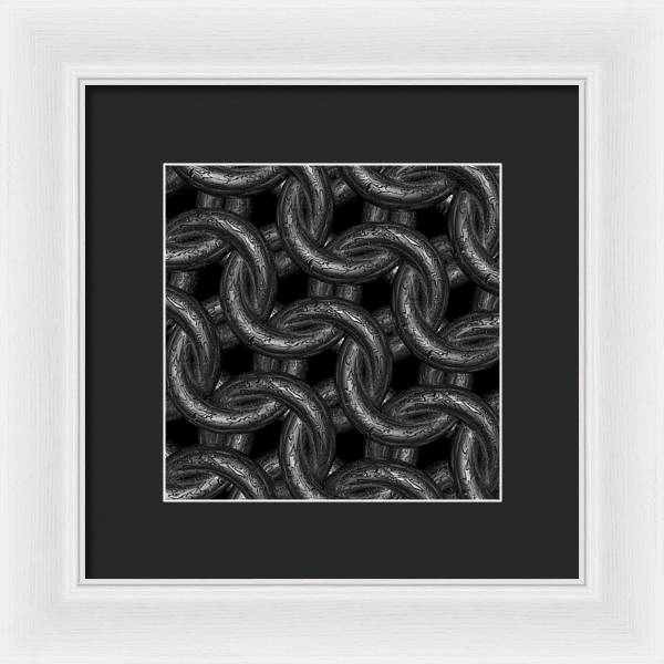 Black Etched Maille Framed Print
