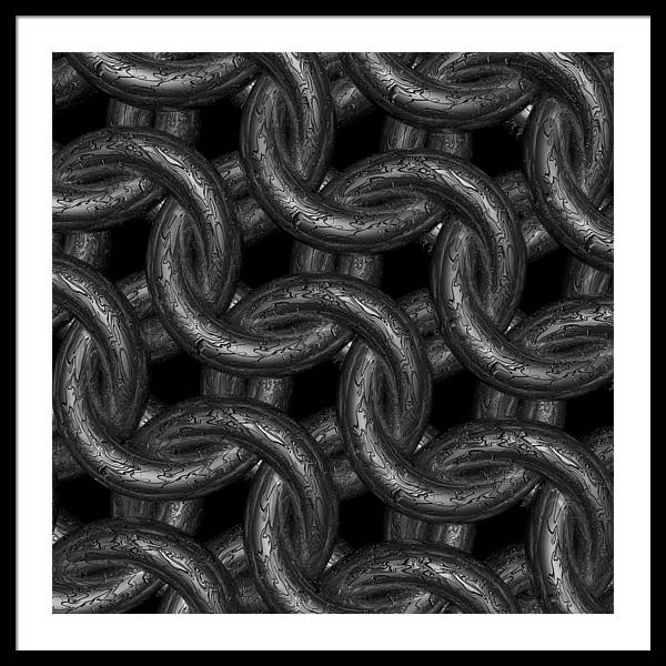 Black Etched Maille Framed Print