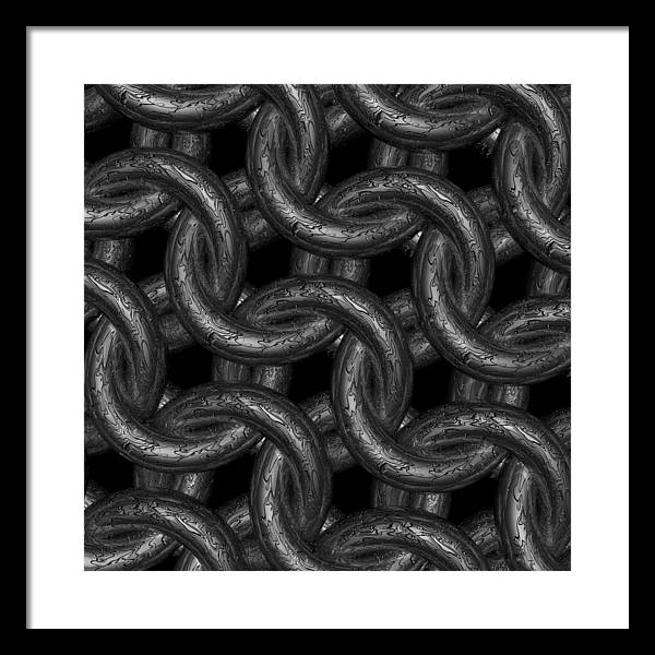 Black Etched Maille Framed Print