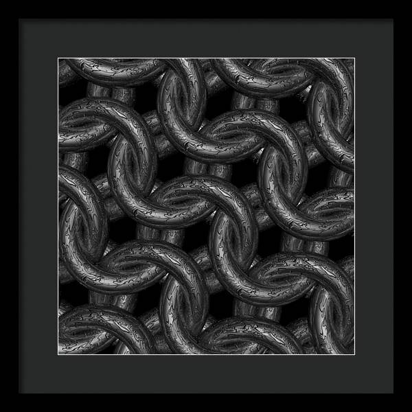 Black Etched Maille Framed Print