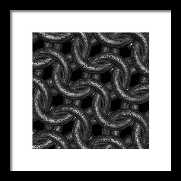 Black Etched Maille Framed Print