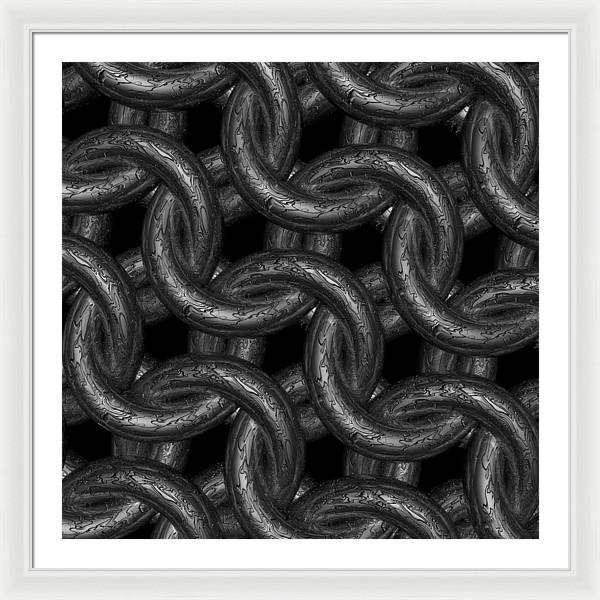 Black Etched Maille Framed Print