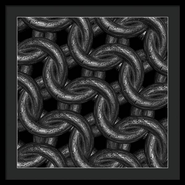 Black Etched Maille Framed Print