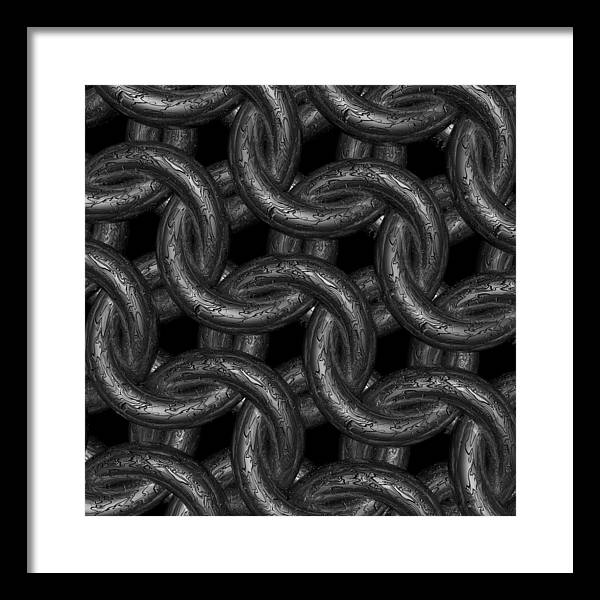 Black Etched Maille Framed Print