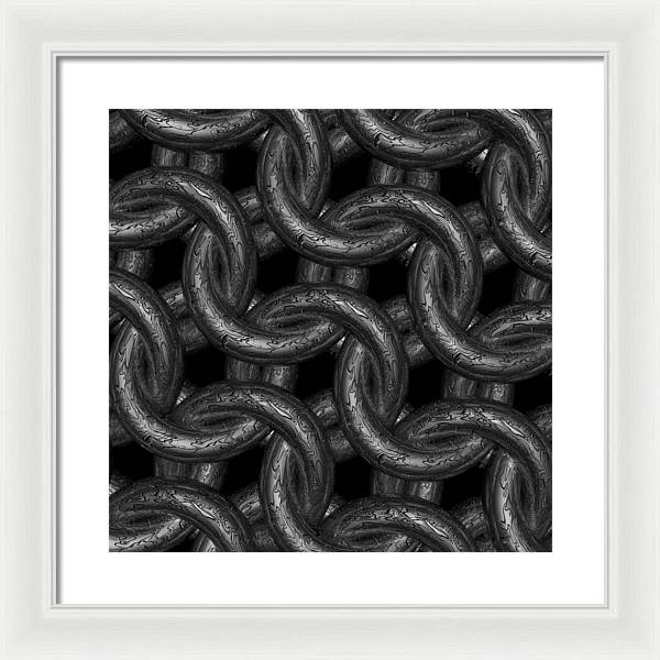 Black Etched Maille Framed Print