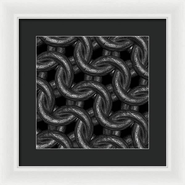 Black Etched Maille Framed Print
