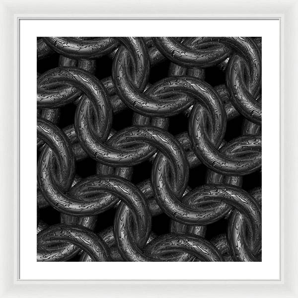 Black Etched Maille Framed Print
