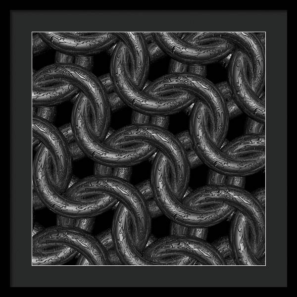 Black Etched Maille Framed Print
