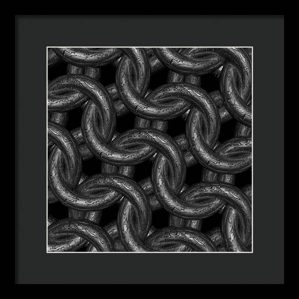 Black Etched Maille Framed Print