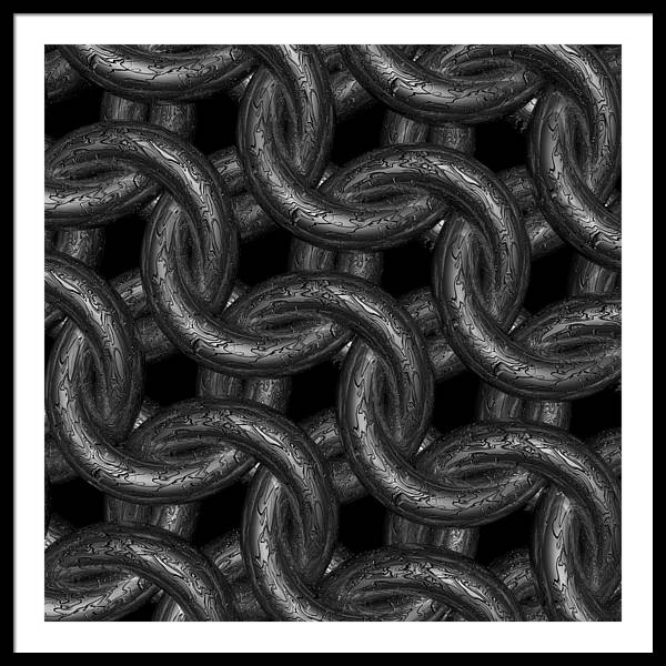 Black Etched Maille Framed Print
