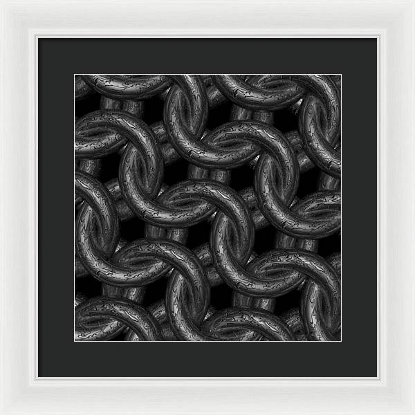 Black Etched Maille Framed Print