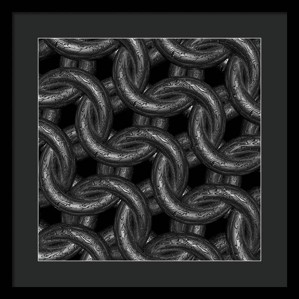 Black Etched Maille Framed Print