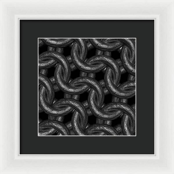 Black Etched Maille Framed Print
