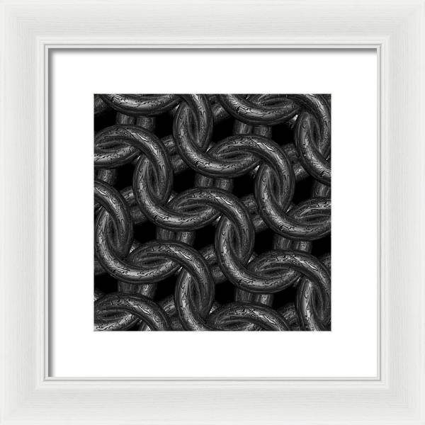 Black Etched Maille Framed Print