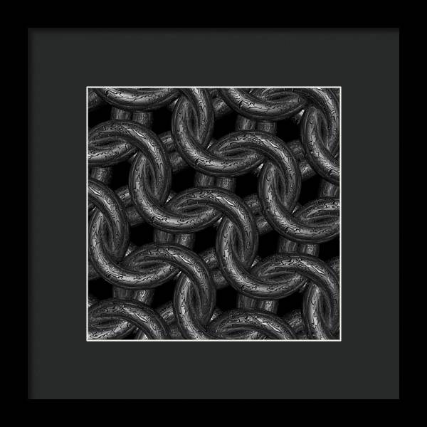 Black Etched Maille Framed Print