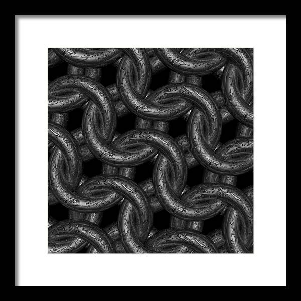 Black Etched Maille Framed Print