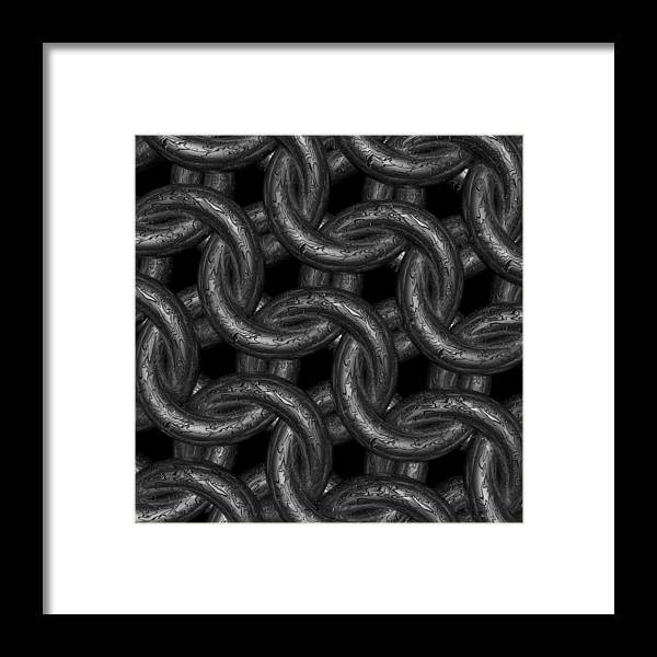 Black Etched Maille Framed Print
