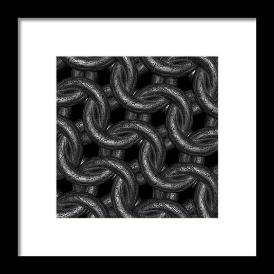 Black Etched Maille Framed Print
