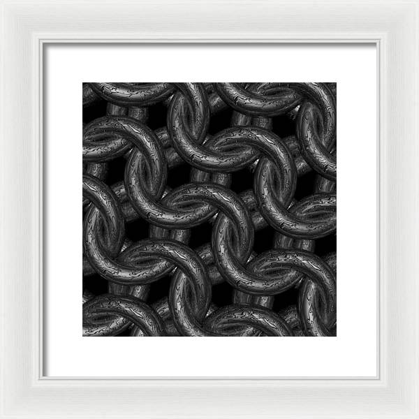 Black Etched Maille Framed Print