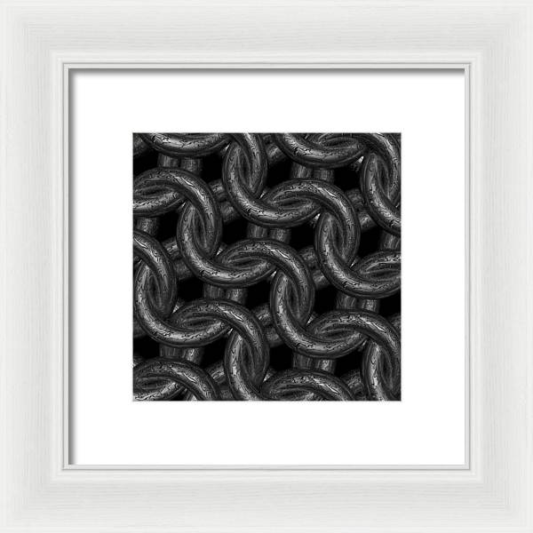 Black Etched Maille Framed Print