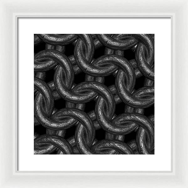 Black Etched Maille Framed Print