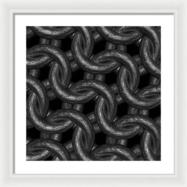 Black Etched Maille Framed Print