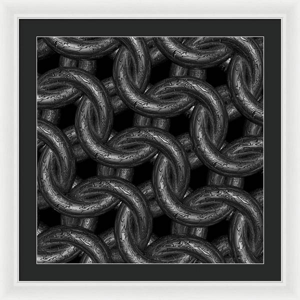 Black Etched Maille Framed Print