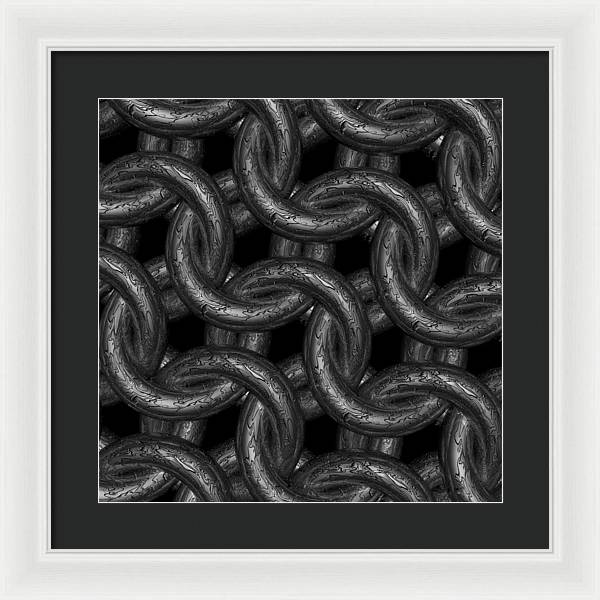 Black Etched Maille Framed Print