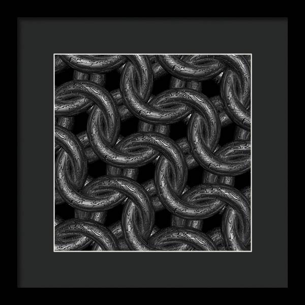 Black Etched Maille Framed Print