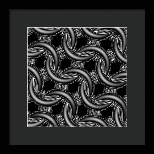 Black Glass Maille Framed Print