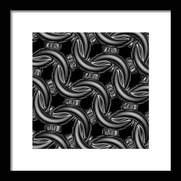 Black Glass Maille Framed Print