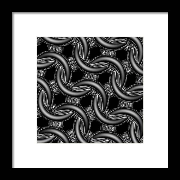 Black Glass Maille Framed Print